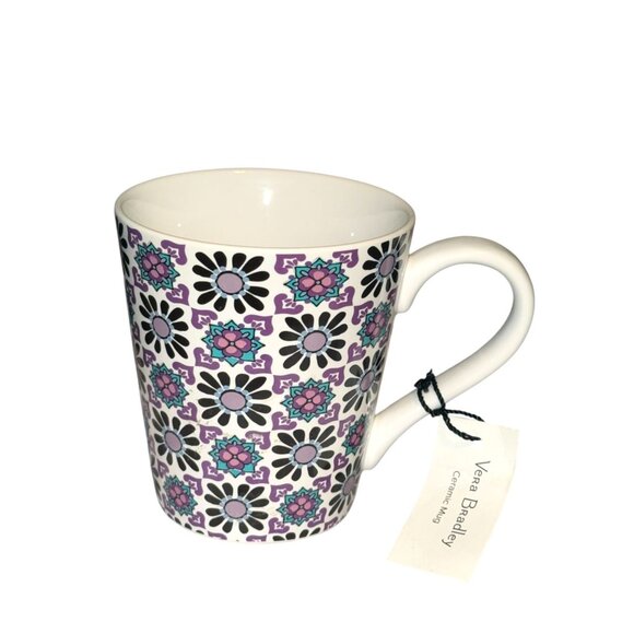 Vera Bradley Ceramic Mug With Geometric Floral Pattern - Picture 1 of 7